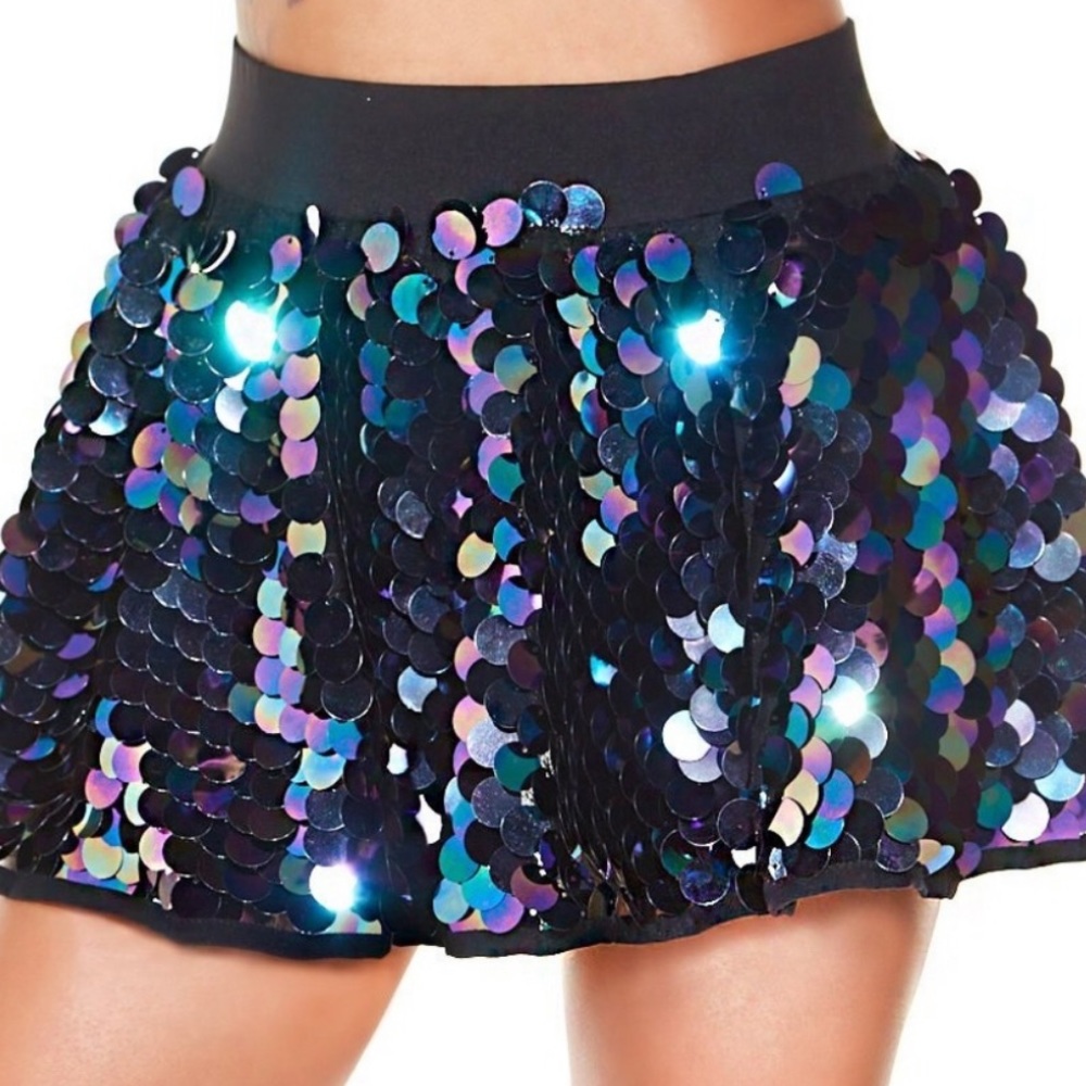 Iheartraves black sequin skirt XS